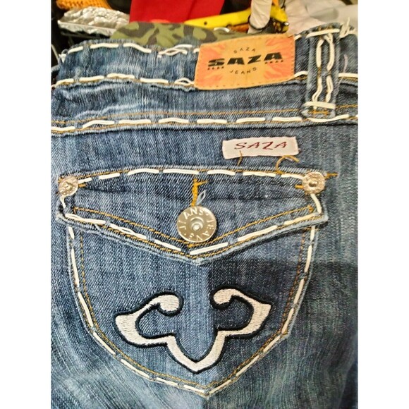Saza Blue Ankle Jeans Size 11 Juniors, 25 Inch Inseam Trendy Classic Style - Picture 3 of 5